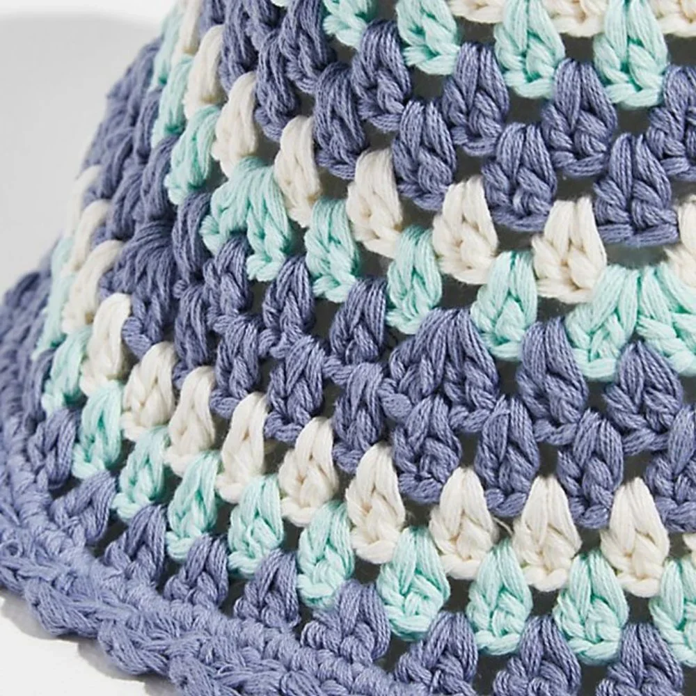 NWOT FREE PEOPLE Pixie Stripe Bucket Hat Free People Crochet Bohemian